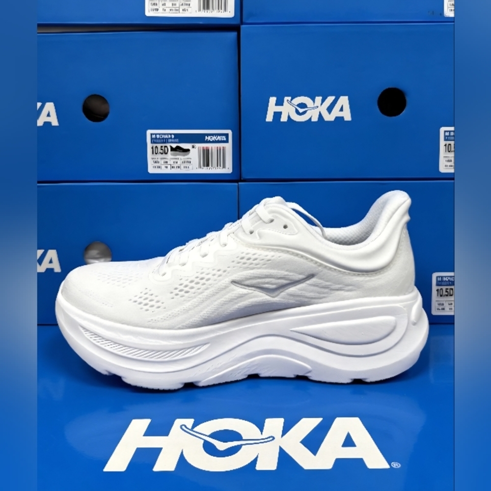 Hoka Bondi One One 9 Triple White ๐ค Women Sneakers HOKA Width B - Picture 5 of 8